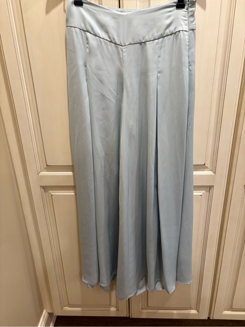 Basement Women's Light Bluish green gray Flowy wide leg dress pants